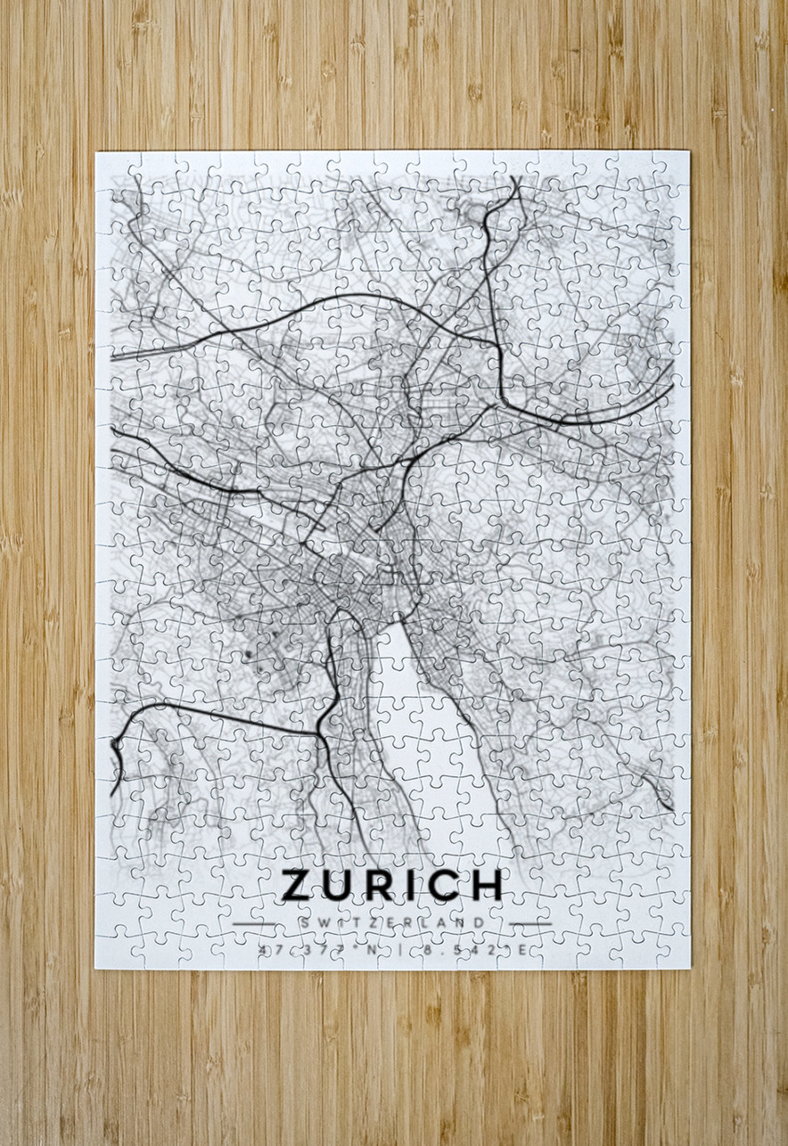Zurich portrait A Series CityMapsArt Puzzle printing
