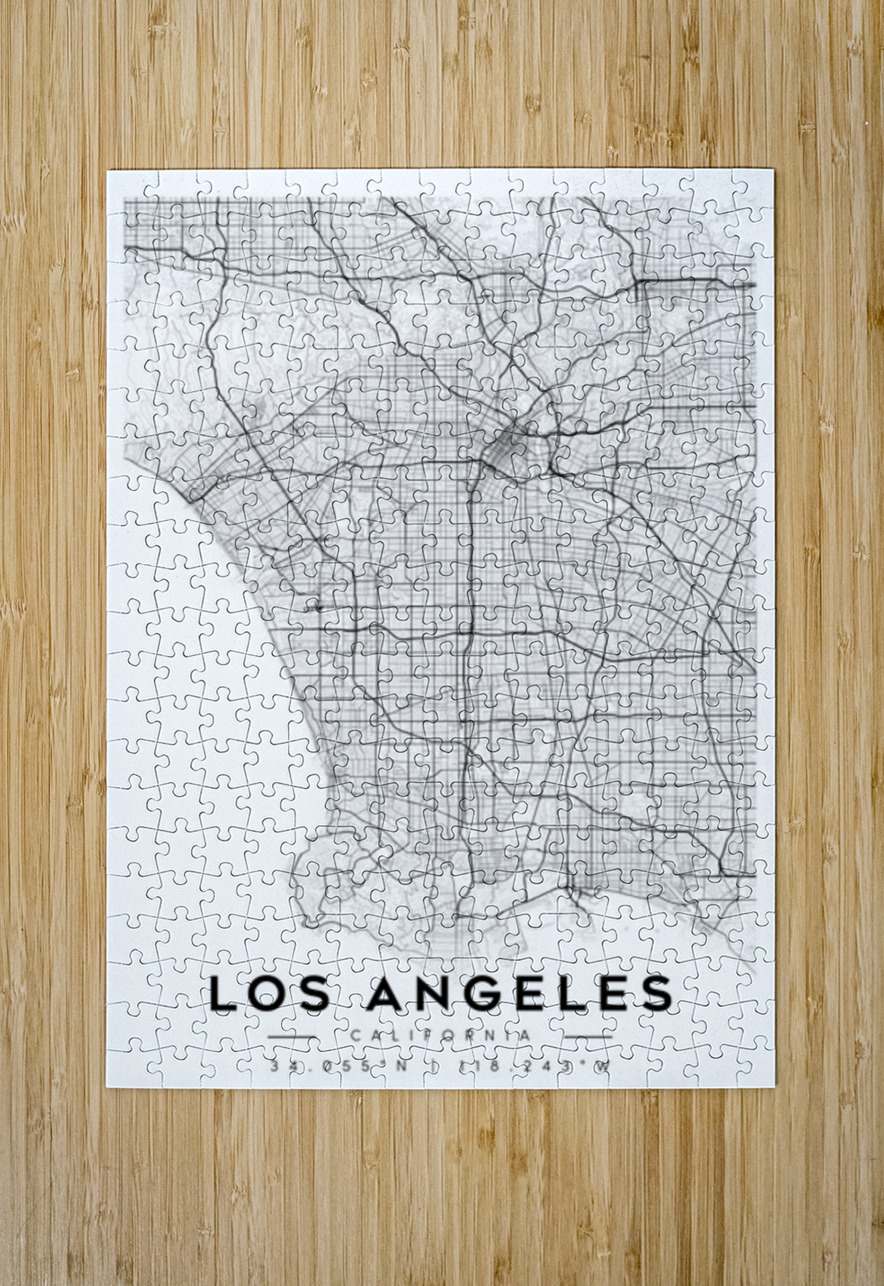 LosAngeles portrait A Series CityMapsArt Puzzle printing