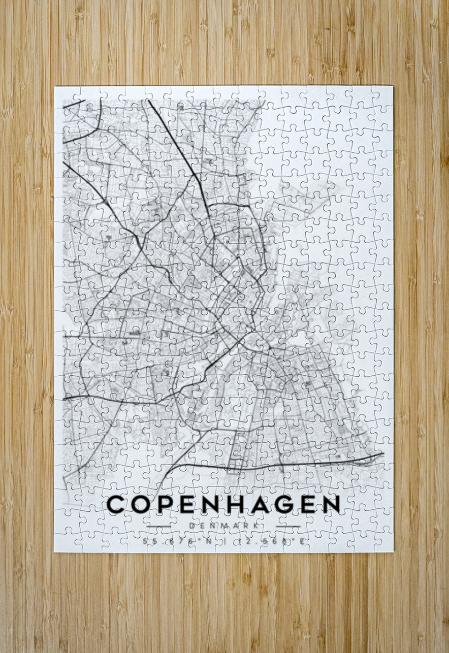 Copenhagen portrait A Series CityMapsArt Puzzle printing