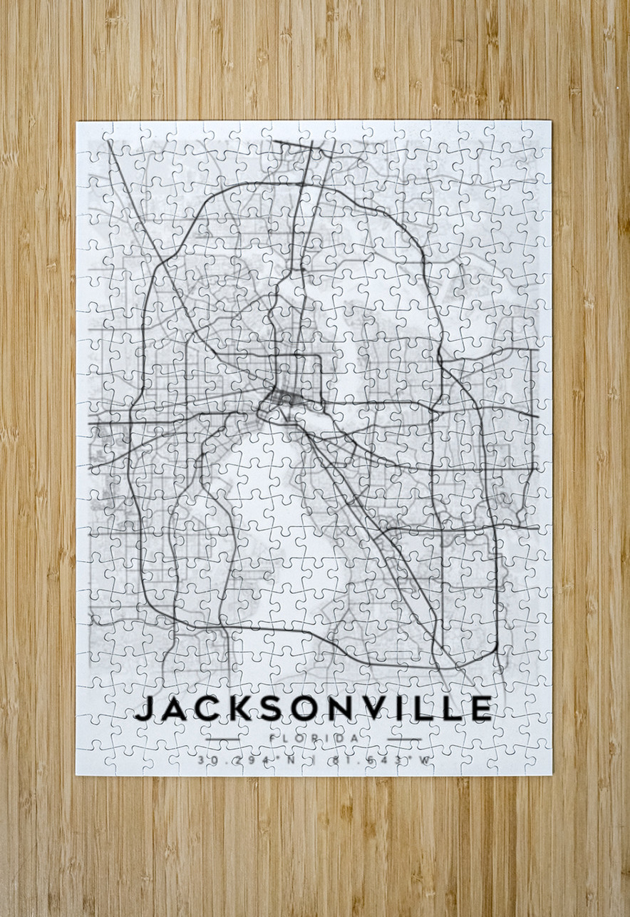 Jacksonville portrait A Series CityMapsArt Puzzle printing