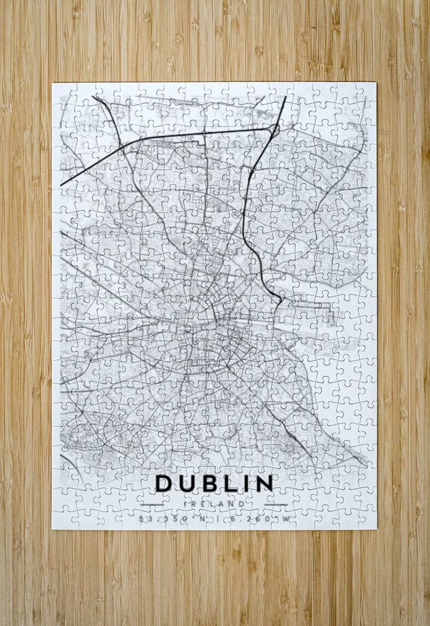 Dublin portrait A Series CityMapsArt Puzzle printing