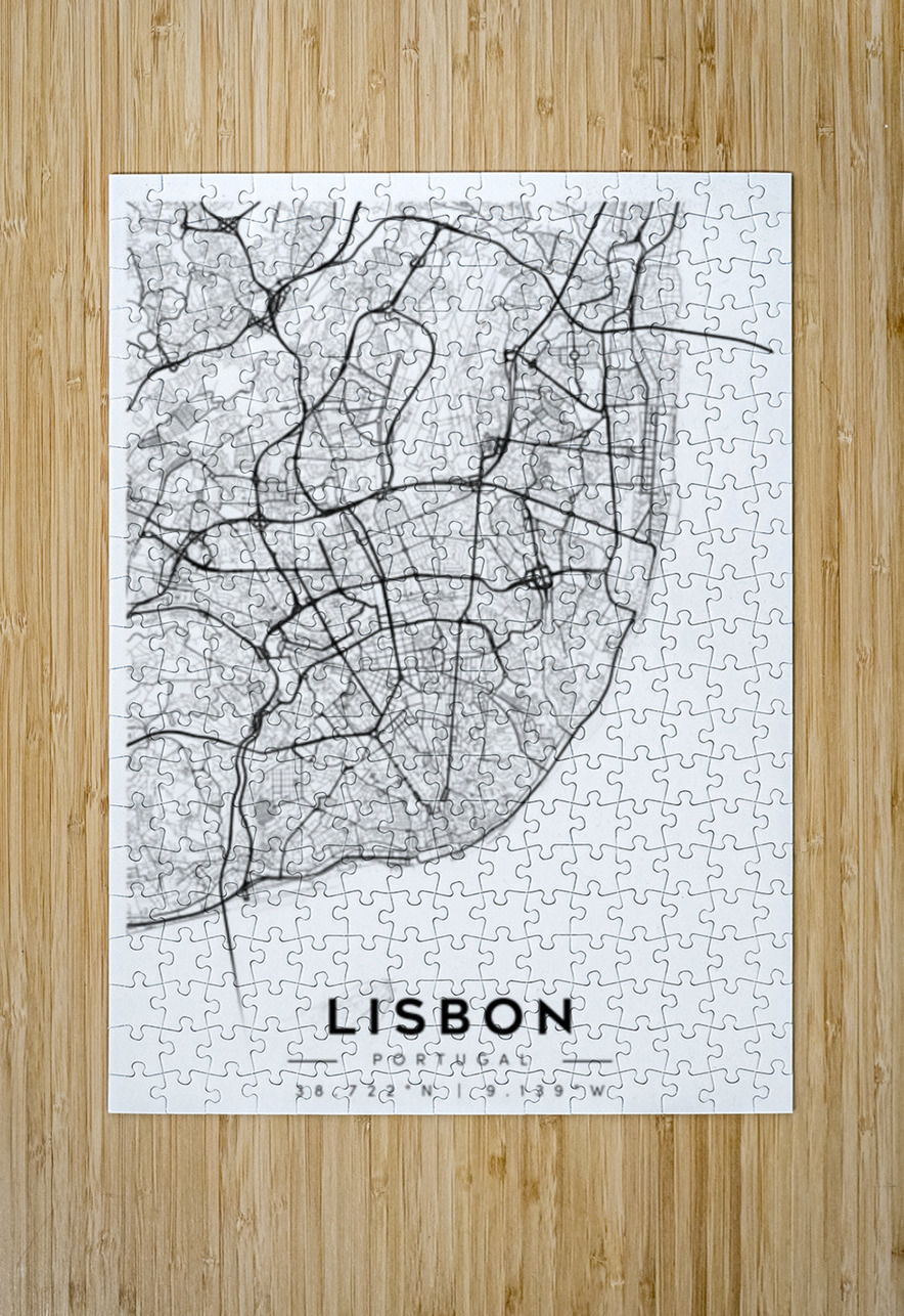 Lisbon portrait A Series CityMapsArt Puzzle printing