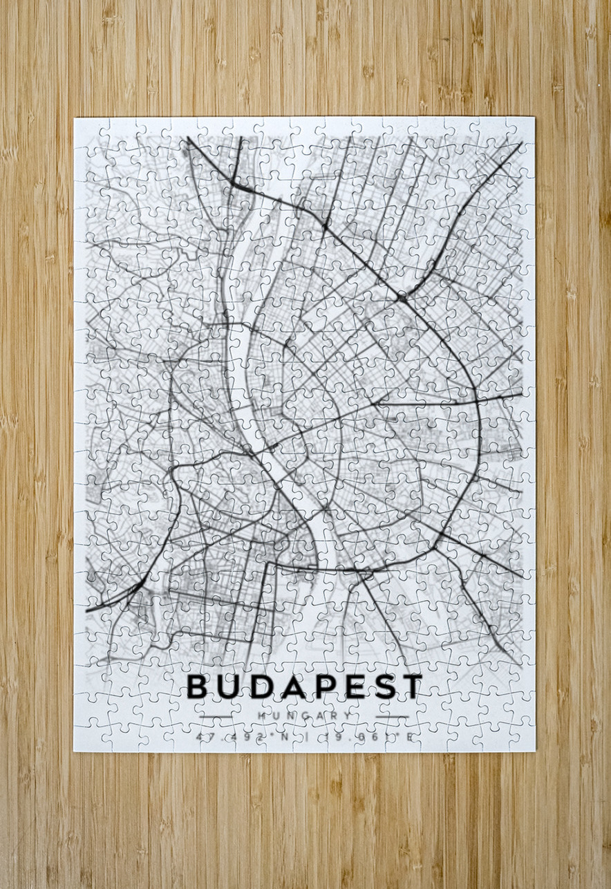 Budapest portrait A Series CityMapsArt Puzzle printing