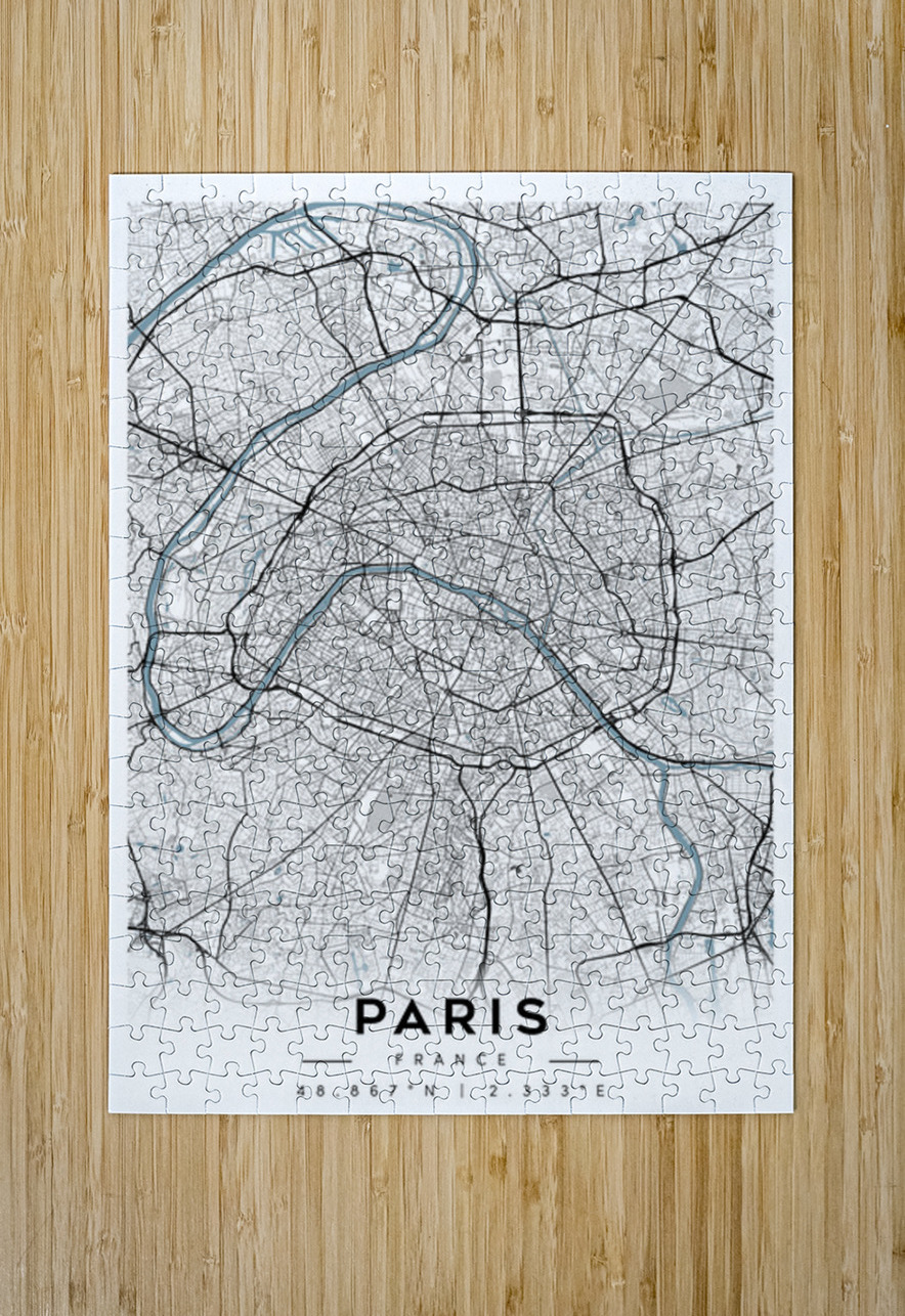 Paris portrait A Series CityMapsArt Puzzle printing