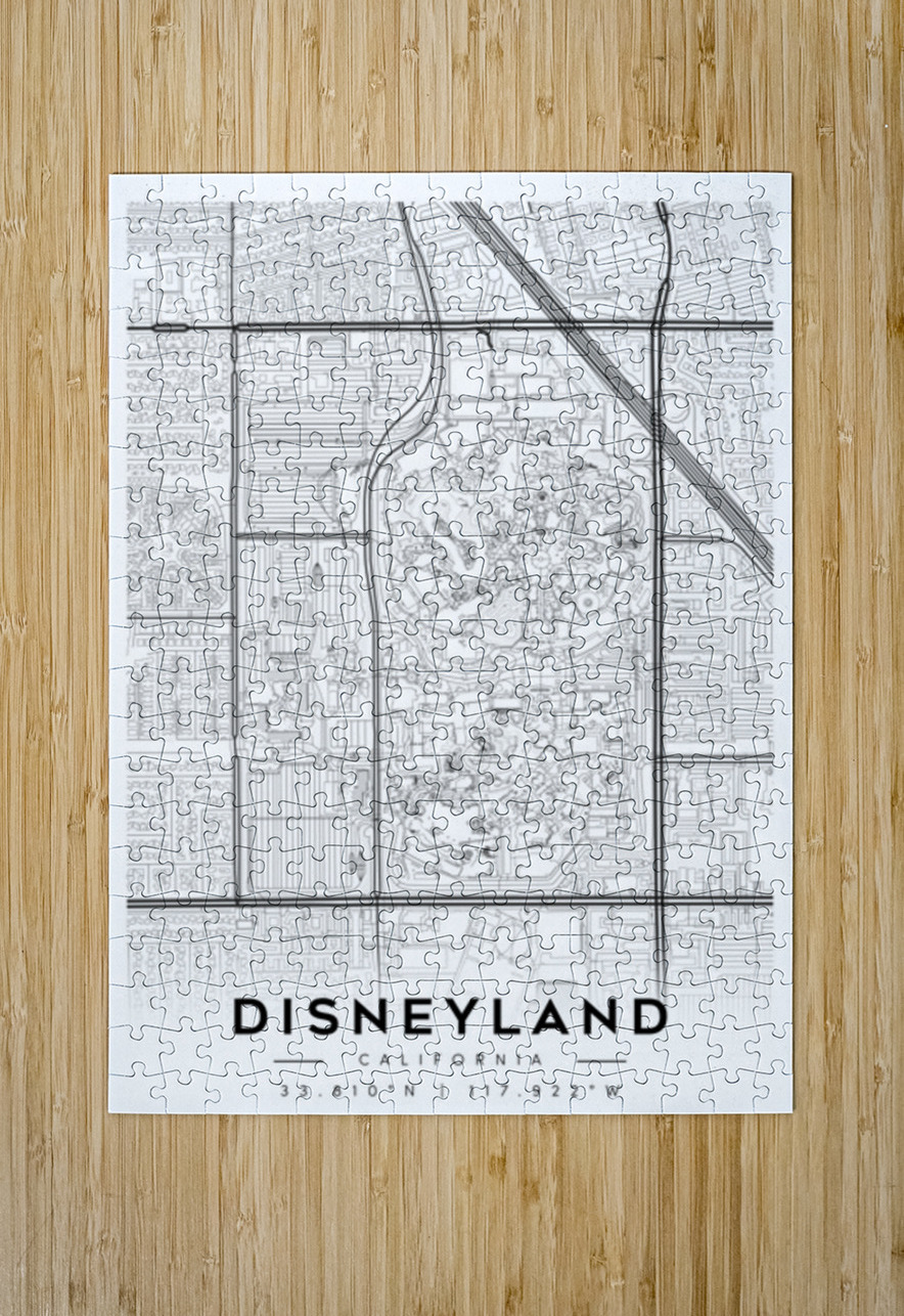 Disneyland portrait A Series CityMapsArt Puzzle printing