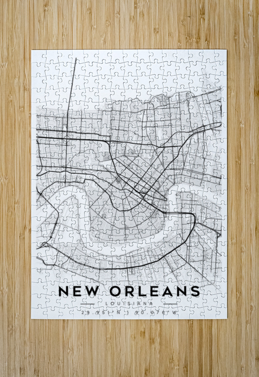 NewOrleans portrait A Series CityMapsArt Puzzle printing
