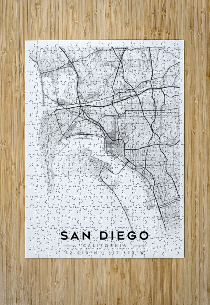 SanDiego portrait A Series CityMapsArt Puzzle printing