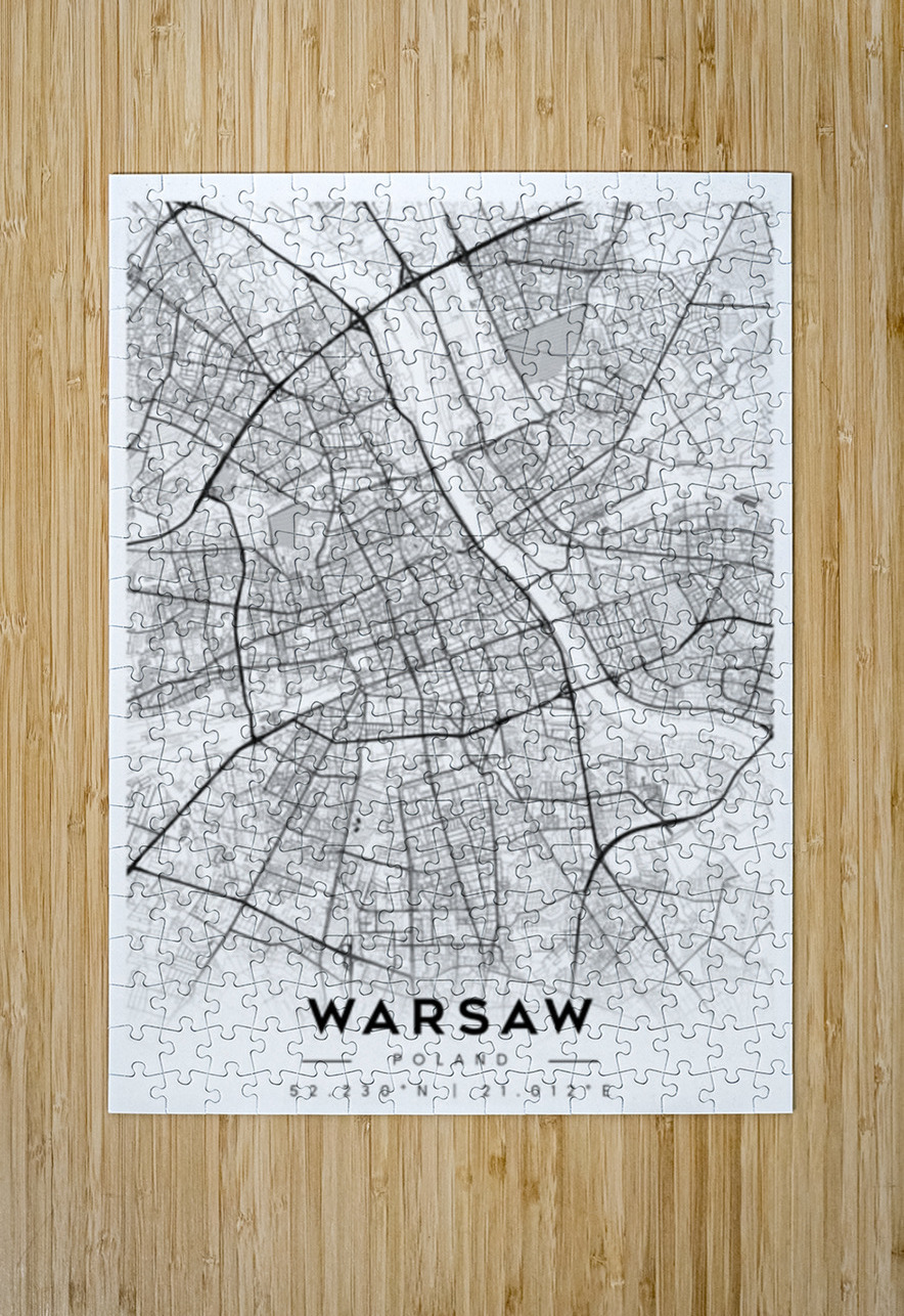 Warsaw portrait A Series CityMapsArt Puzzle printing