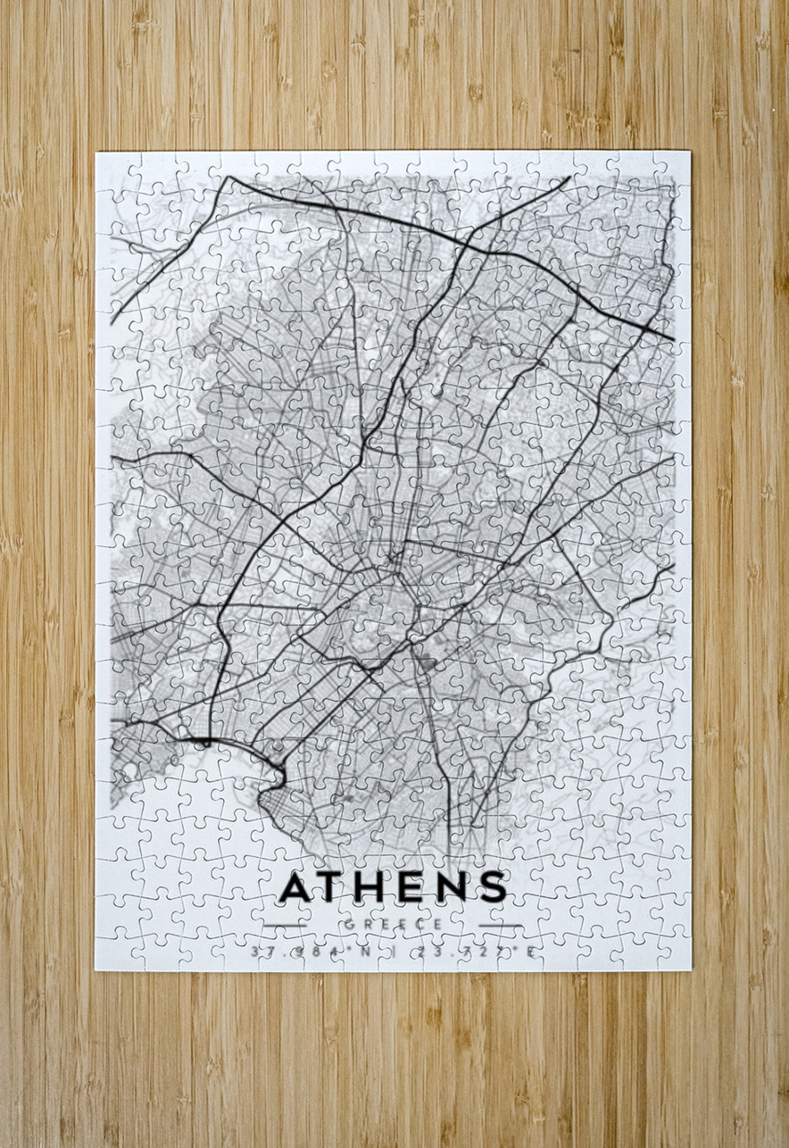 Athens portrait A Series CityMapsArt Puzzle printing