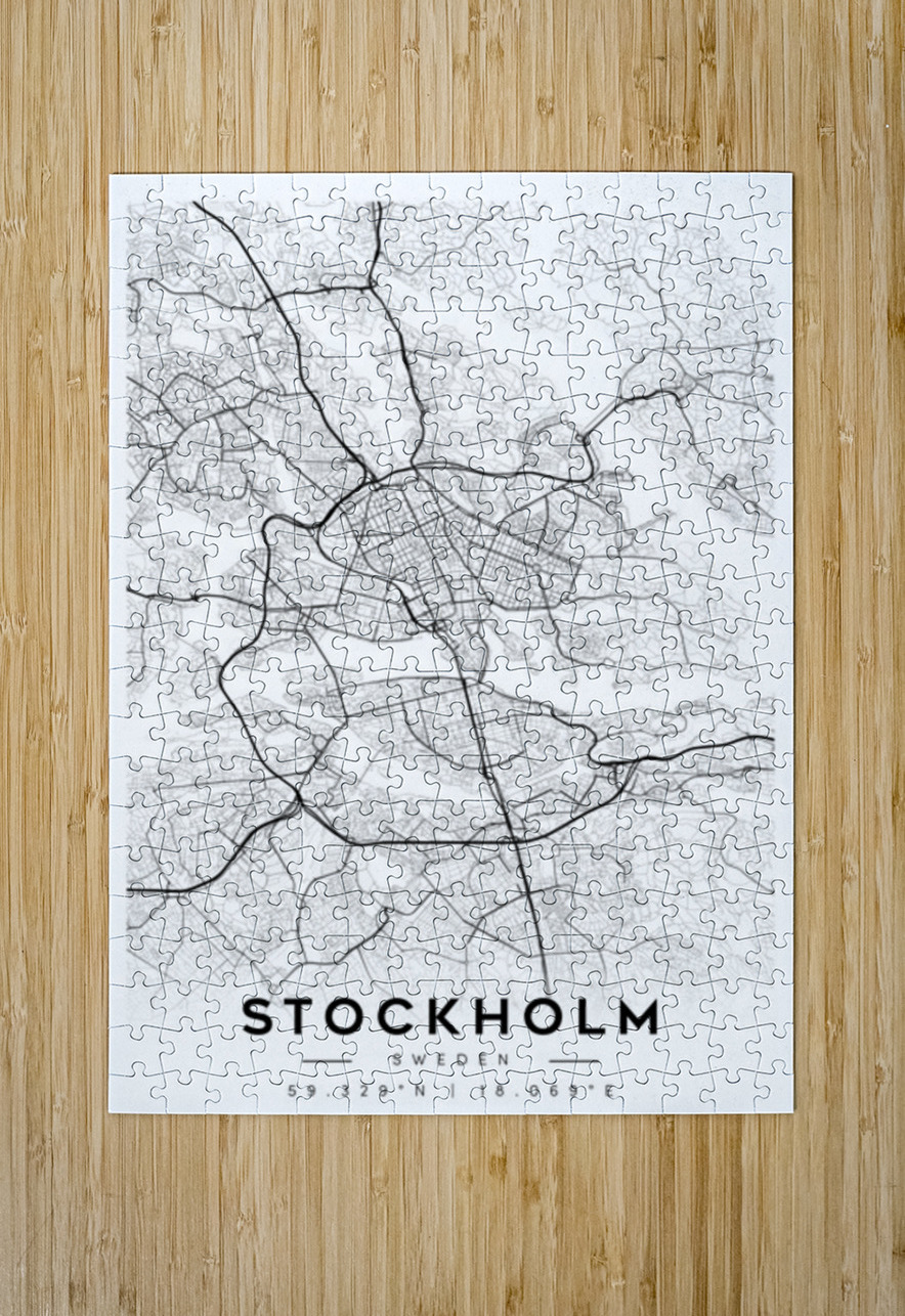 Stockholm portrait A Series CityMapsArt Puzzle printing
