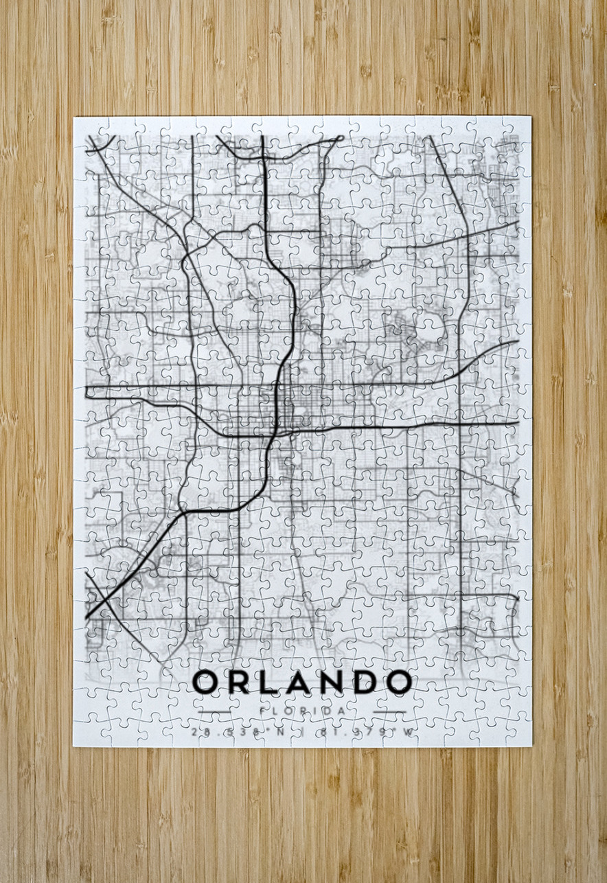 Orlando portrait A Series CityMapsArt Puzzle printing