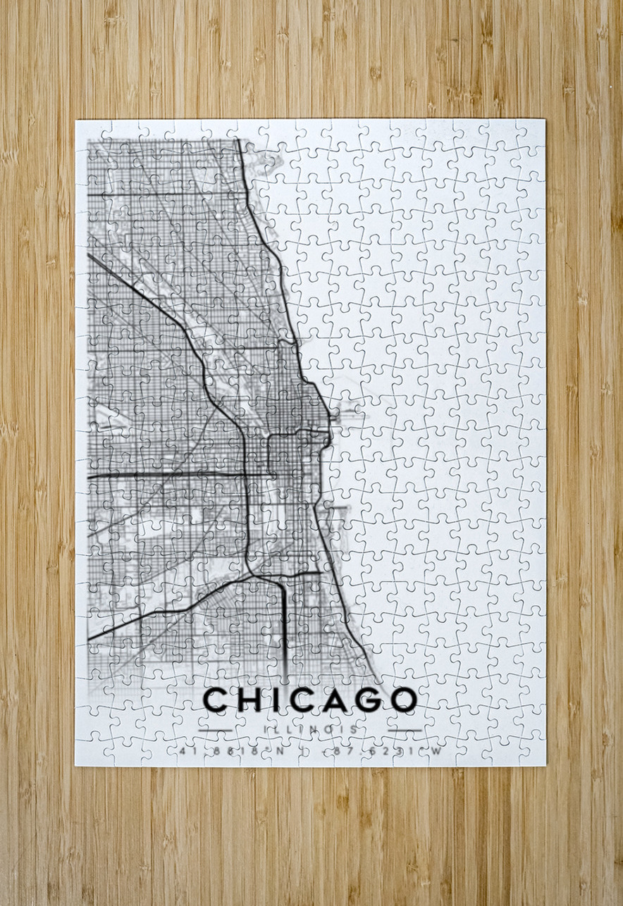 Chicago portrait A Series CityMapsArt Puzzle printing