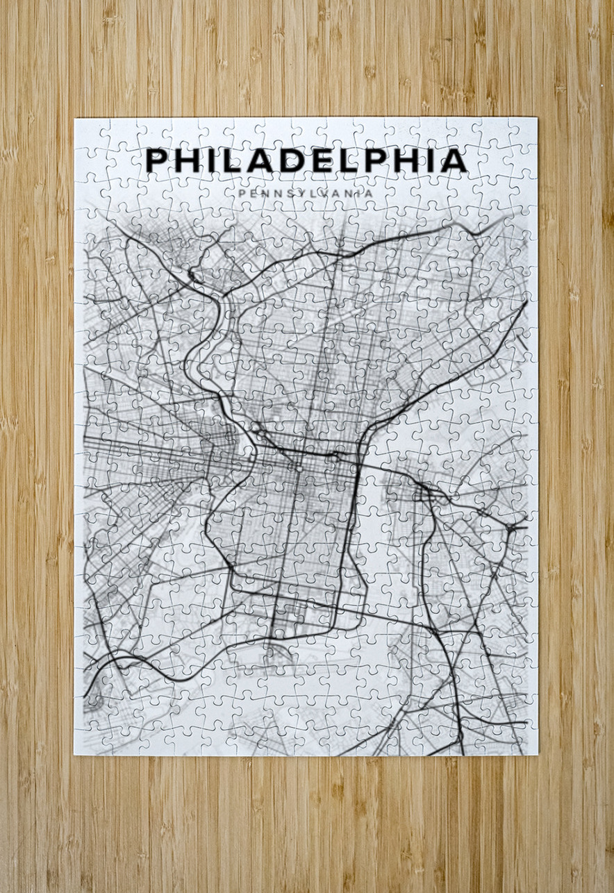 Philadelphia portrait 2 3 CityMapsArt Puzzle printing
