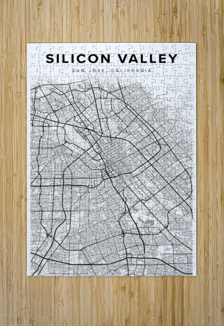 SiliconValley portrait 2 3 CityMapsArt Puzzle printing