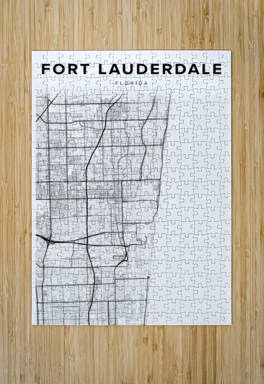 FortLauderdale portrait 2 3 CityMapsArt Puzzle printing