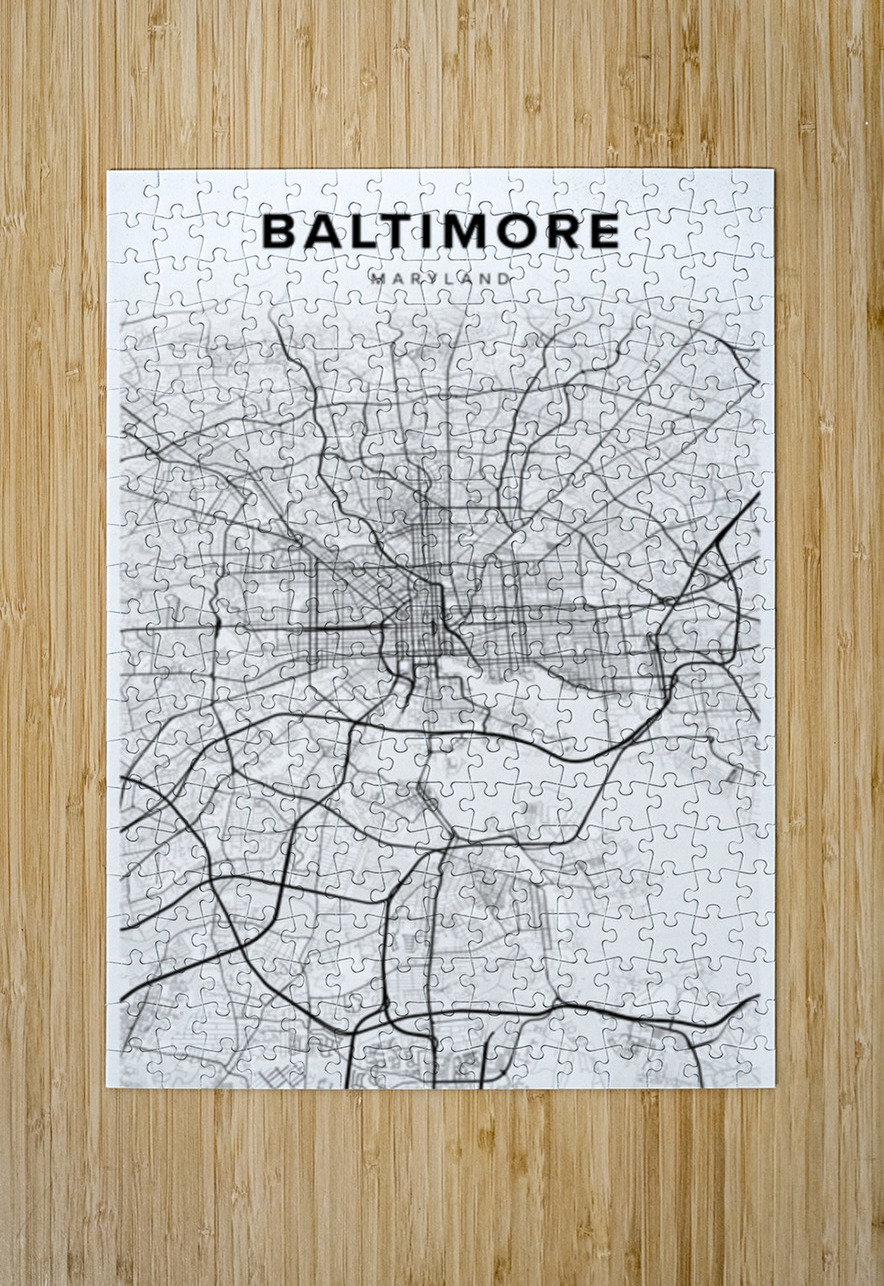 Baltimore portrait 2 3 CityMapsArt Puzzle printing