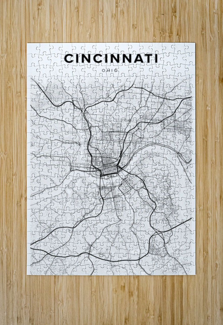 Cincinnati portrait 2 3 CityMapsArt Puzzle printing