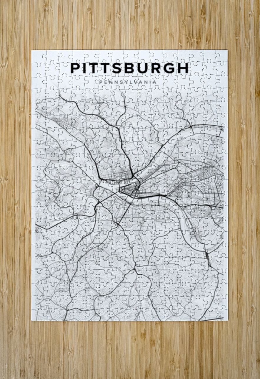 Pittsburgh portrait 2 3 CityMapsArt Puzzle printing