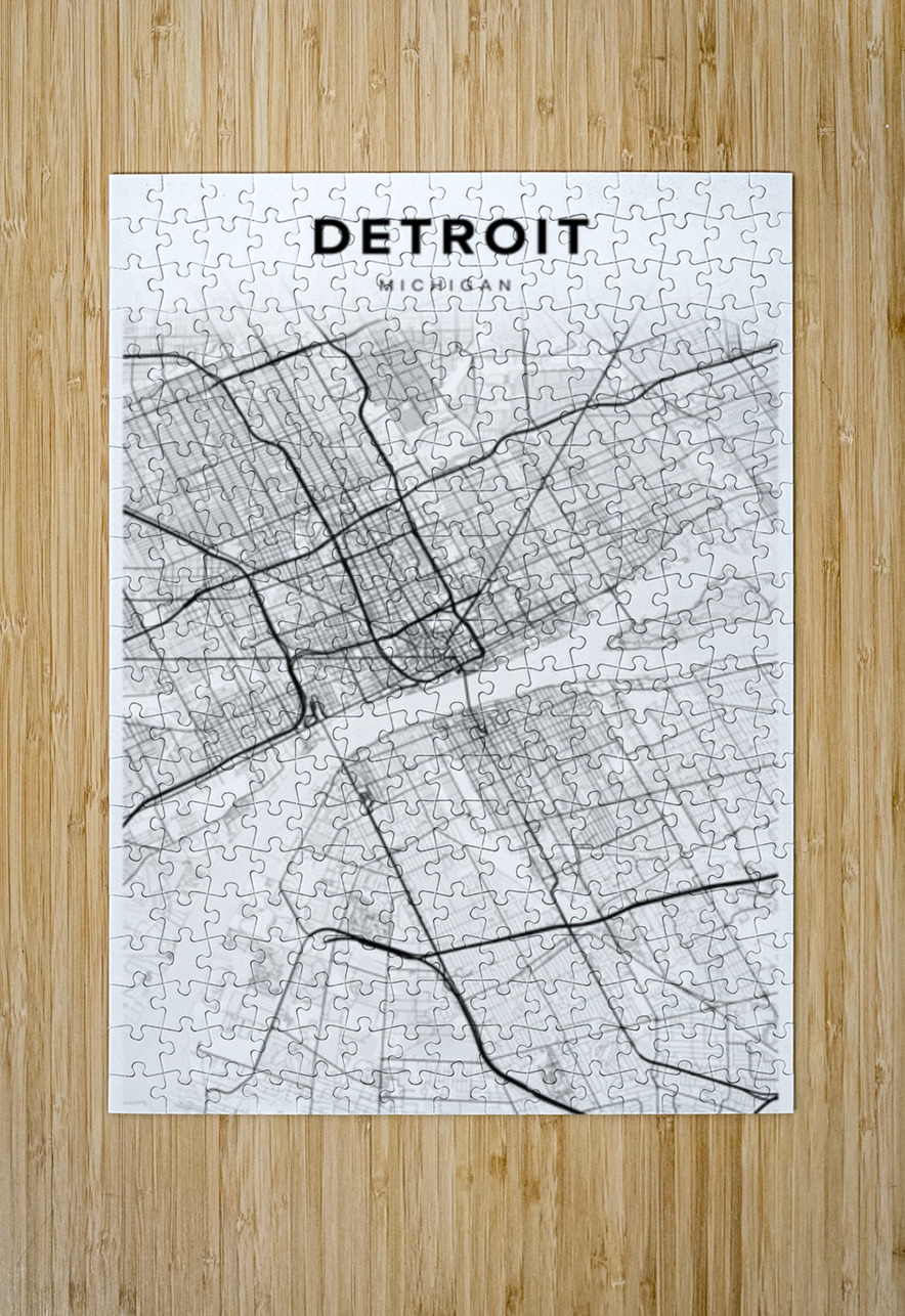 Detroit portrait 2 3 CityMapsArt Puzzle printing