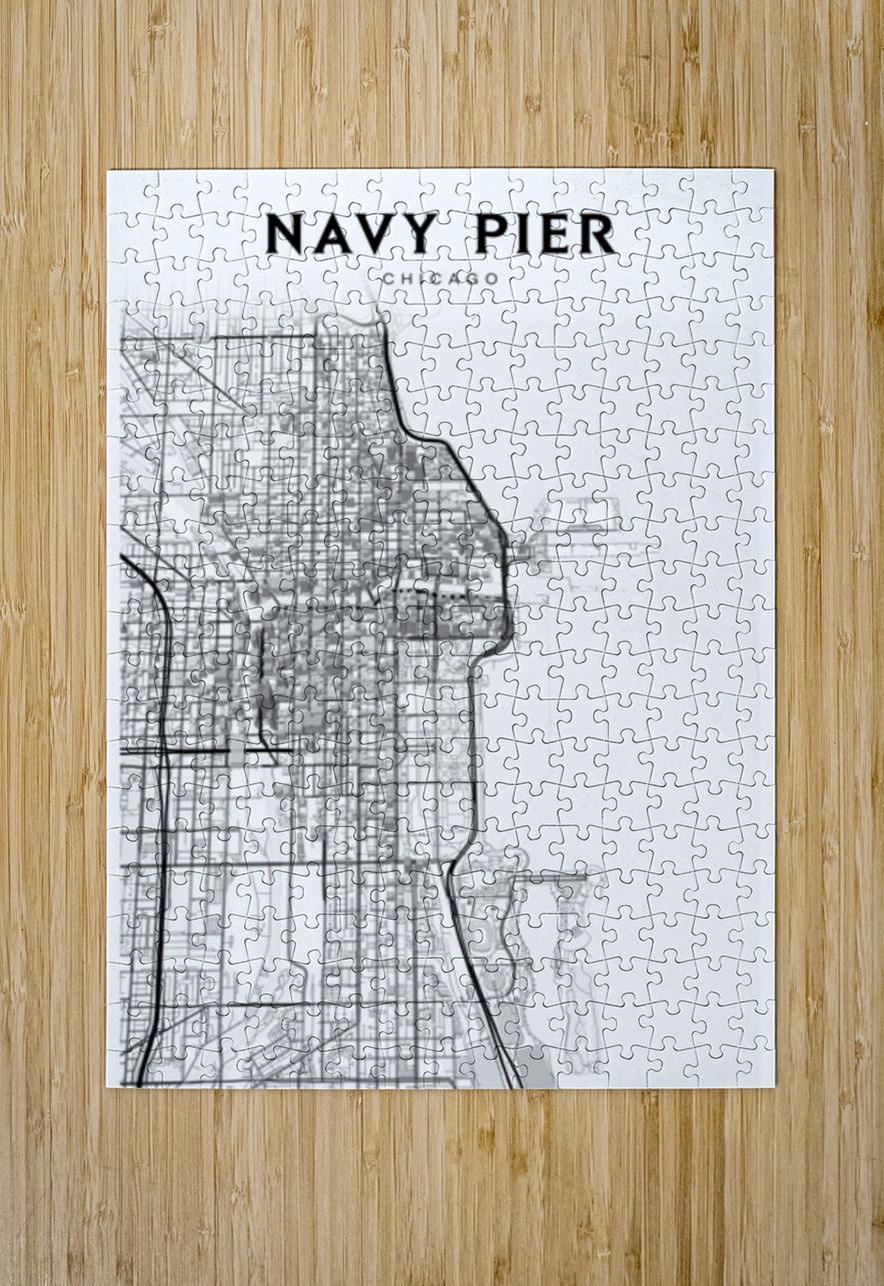 NavyPier portrait 2 3 CityMapsArt Puzzle printing