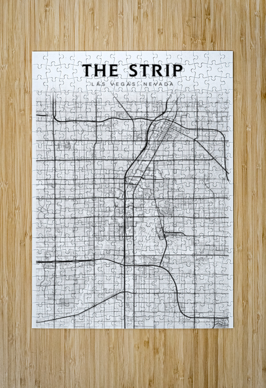 TheStrip portrait 2 3 CityMapsArt Puzzle printing