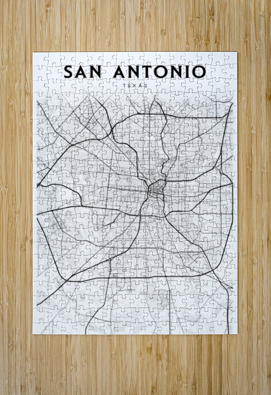 SanAntonio portrait 2 3 CityMapsArt Puzzle printing