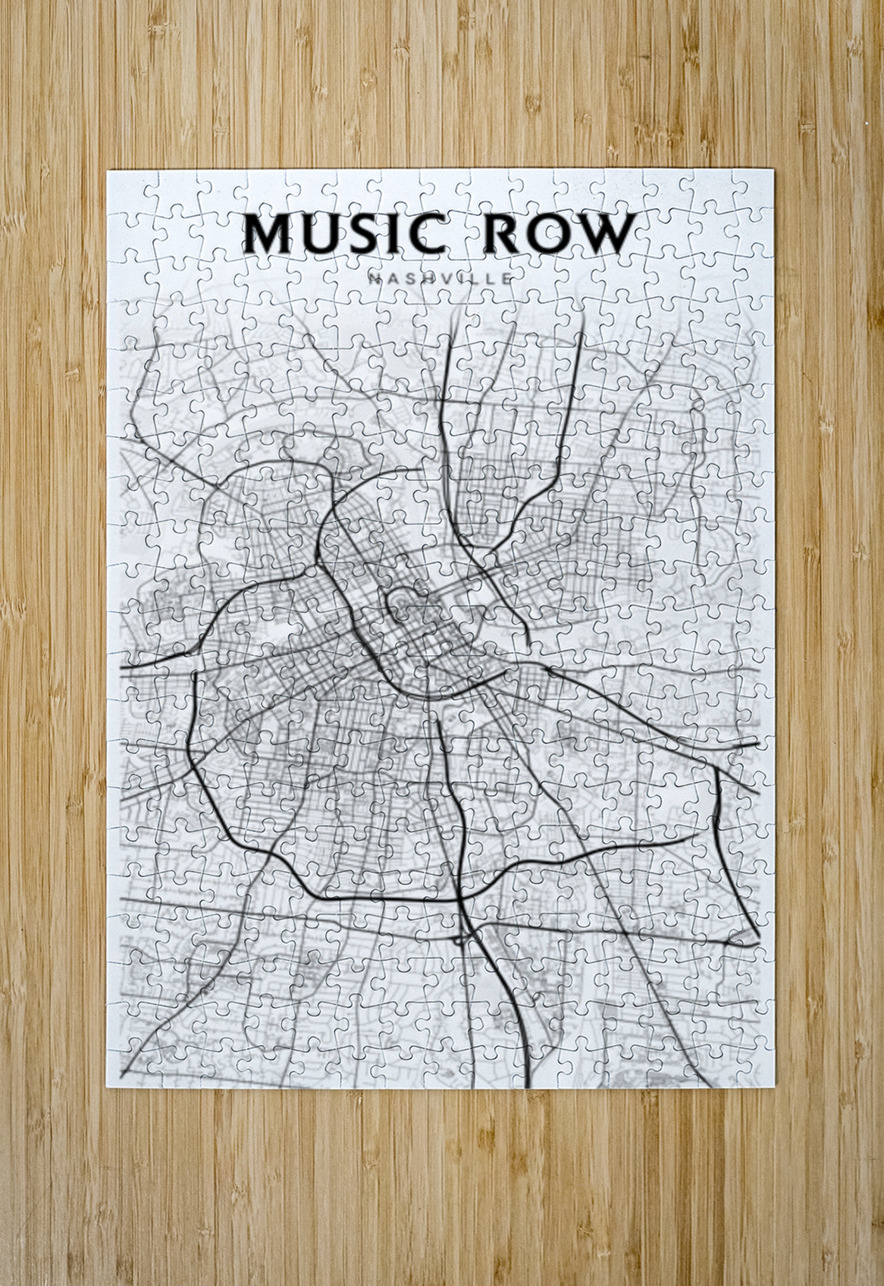 MusicRow portrait 2 3 CityMapsArt Puzzle printing