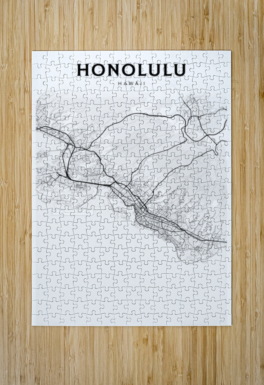 Honolulu portrait 2 3 CityMapsArt Puzzle printing