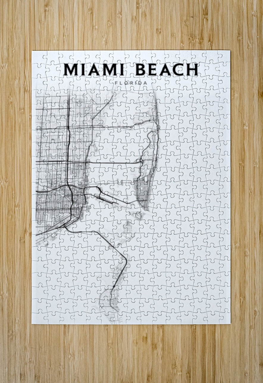 MiamiBeach portrait 2 3 CityMapsArt Puzzle printing