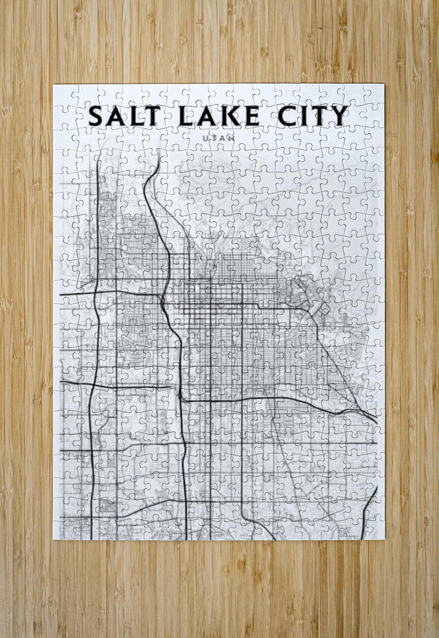 SaltLakeCity portrait 2 3 CityMapsArt Puzzle printing