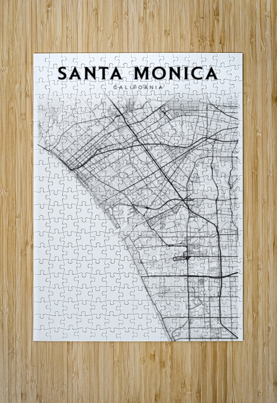 SantaMonica portrait 2 3 CityMapsArt Puzzle printing