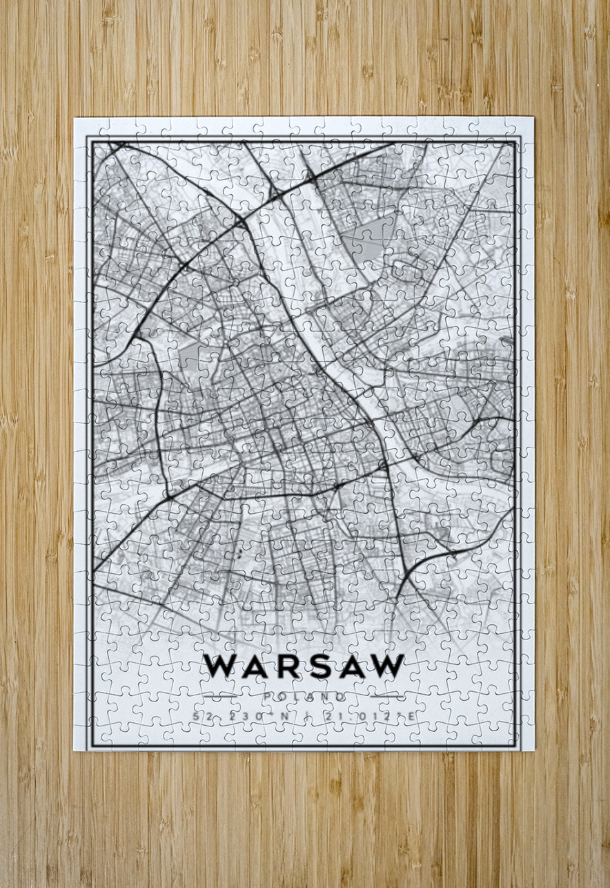 Warsaw portrait 2 3 CityMapsArt Puzzle printing