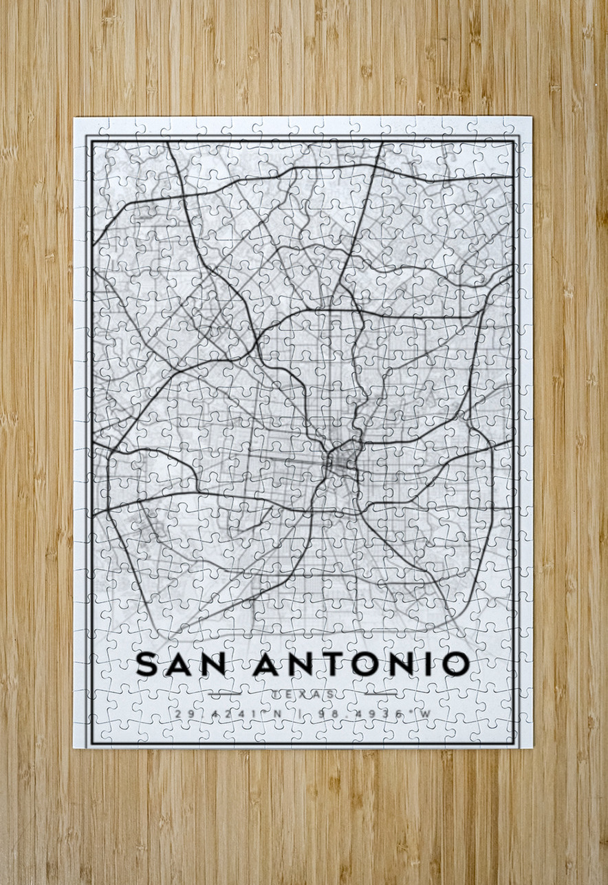 SanAntonio portrait 2 3 CityMapsArt Puzzle printing