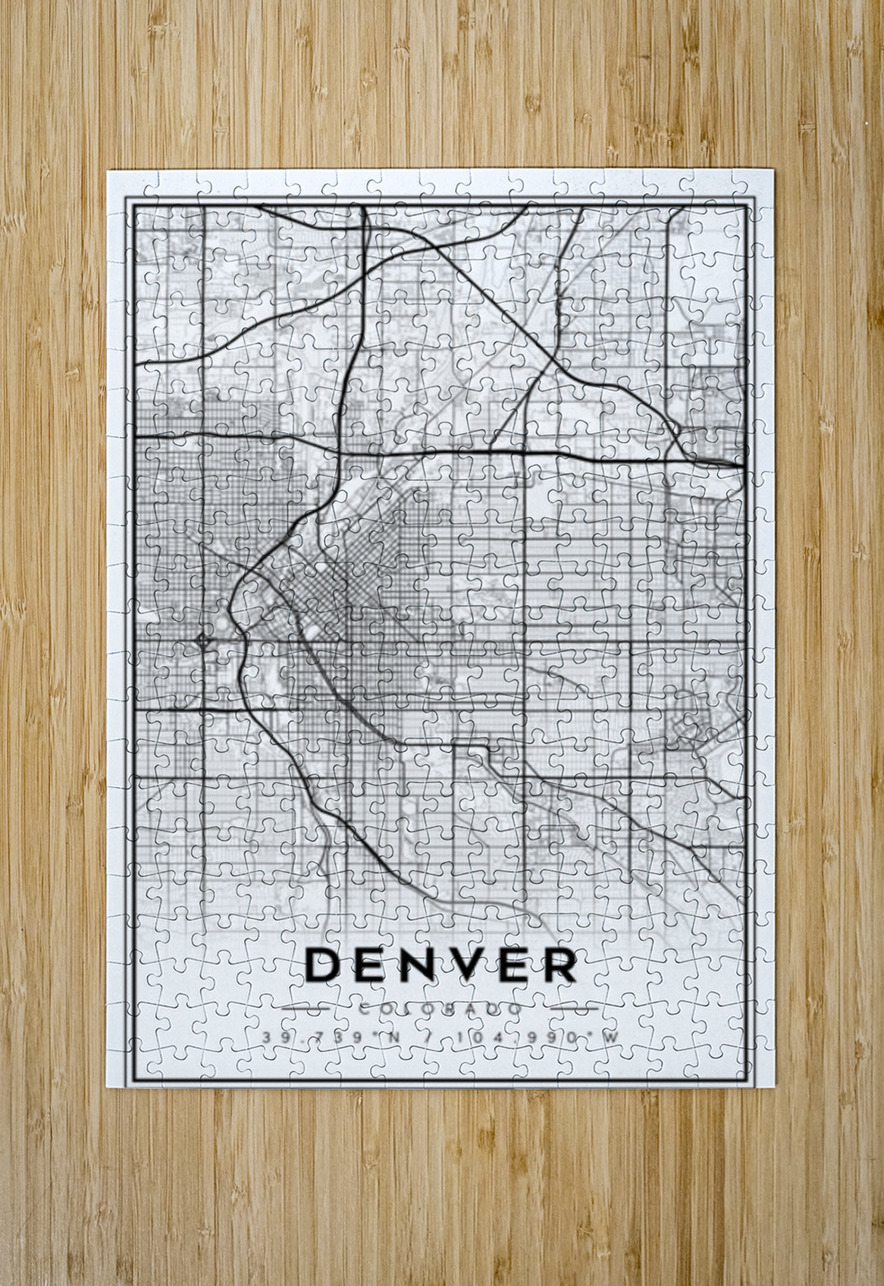 Denver portrait 2 3 CityMapsArt Puzzle printing