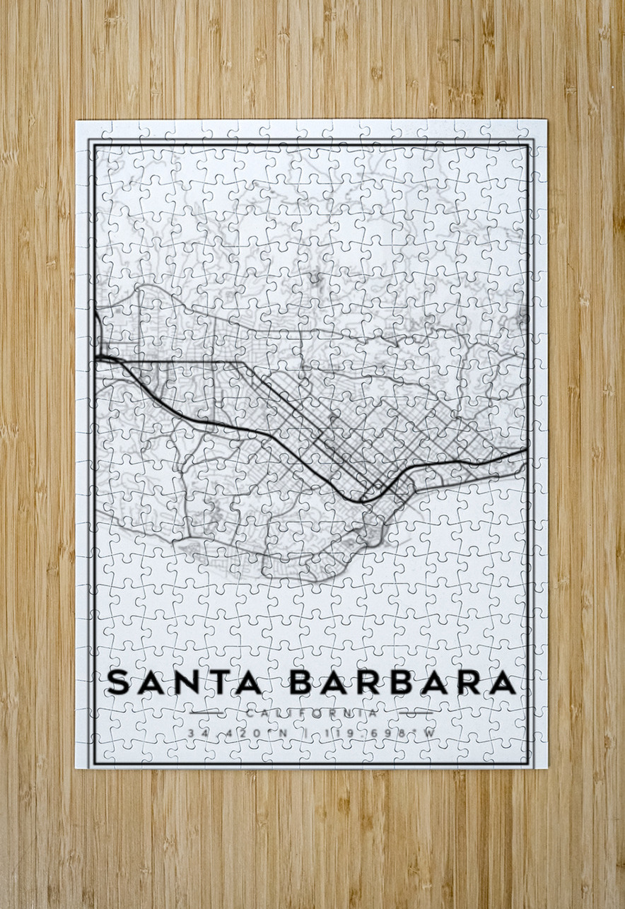 SantaBarbara portrait 2 3 CityMapsArt Puzzle printing