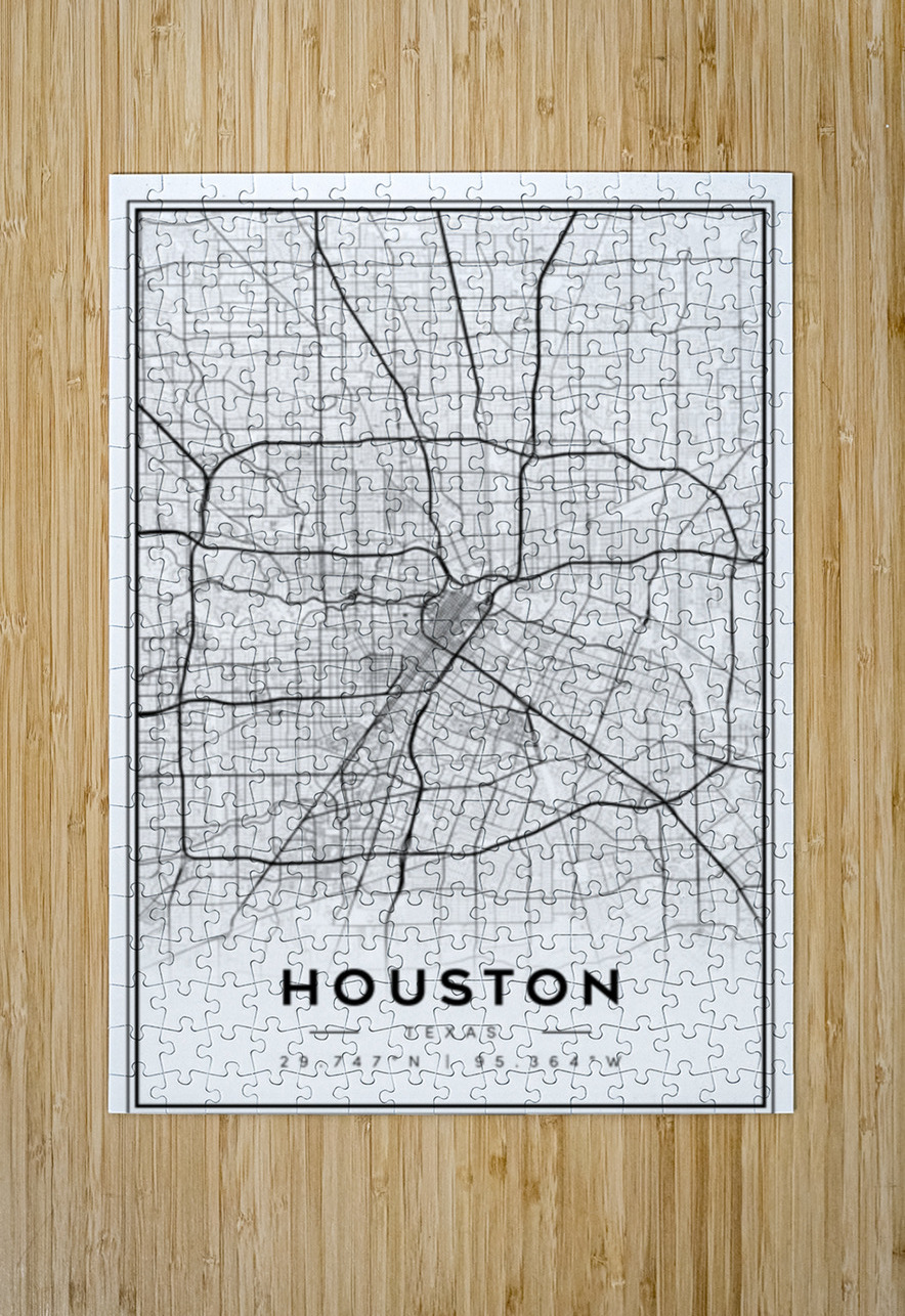 Houston portrait 2 3 CityMapsArt Puzzle printing