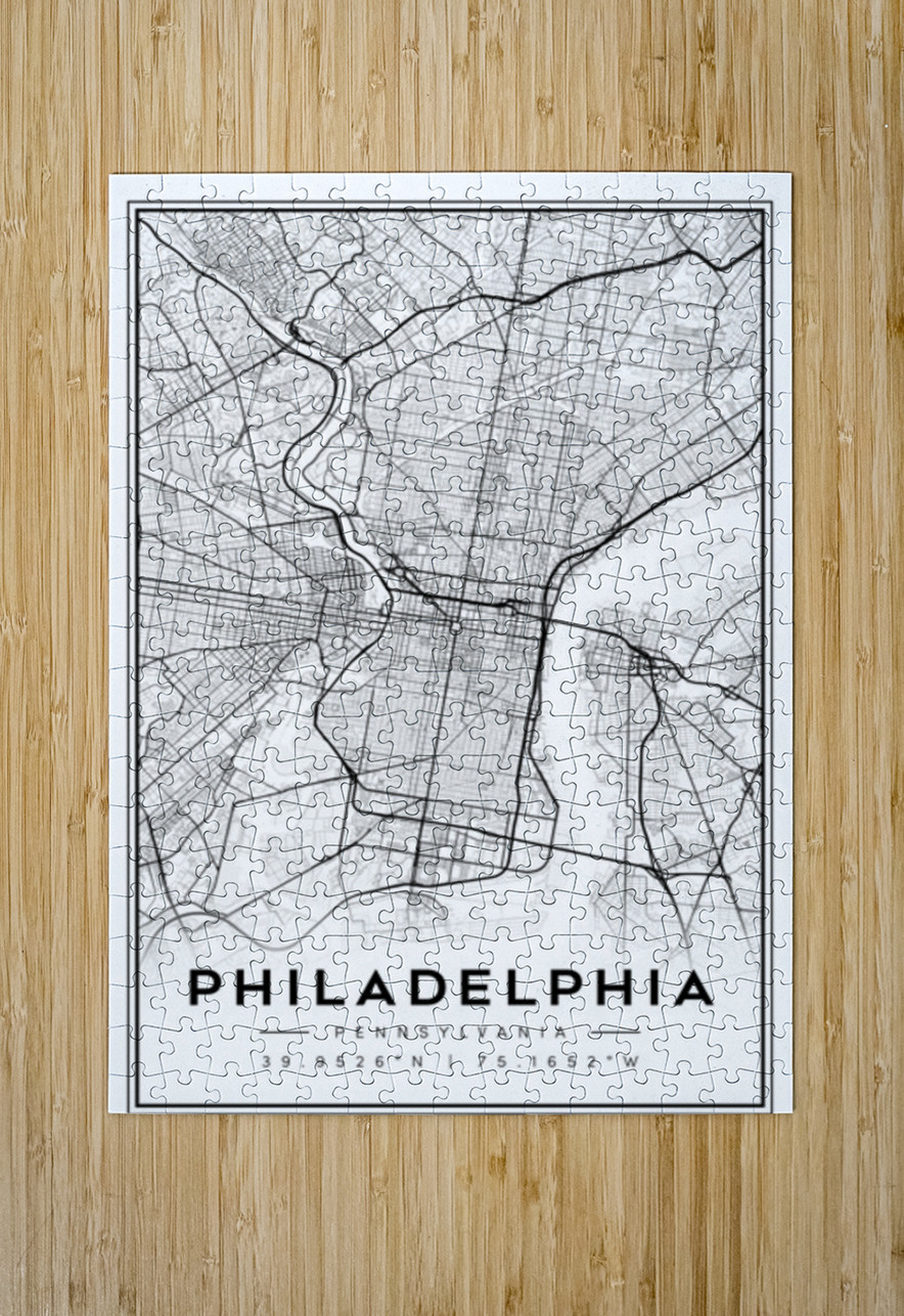 Philadelphia portrait 2 3 CityMapsArt Puzzle printing