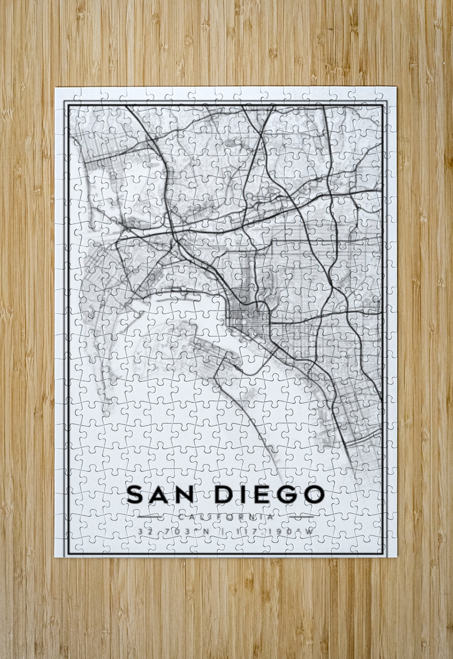 SanDiego portrait 2 3 CityMapsArt Puzzle printing