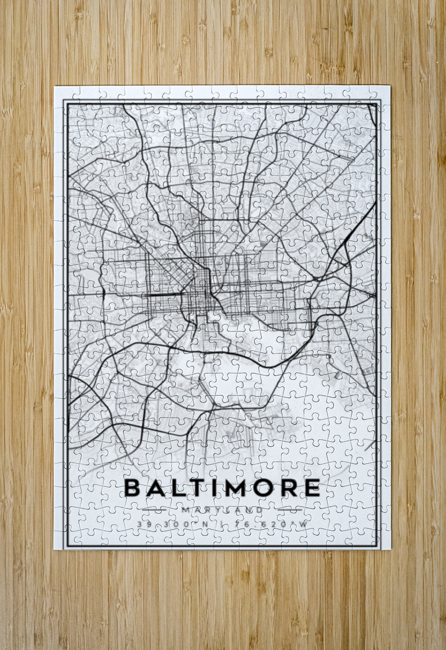 Baltimore portrait 2 3 CityMapsArt Puzzle printing