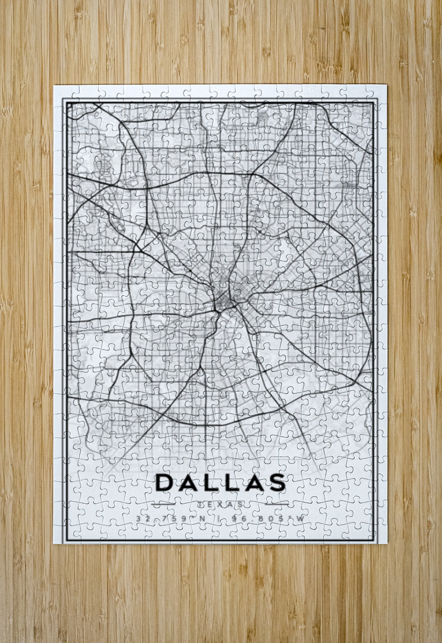 Dallas portrait 2 3 CityMapsArt Puzzle printing