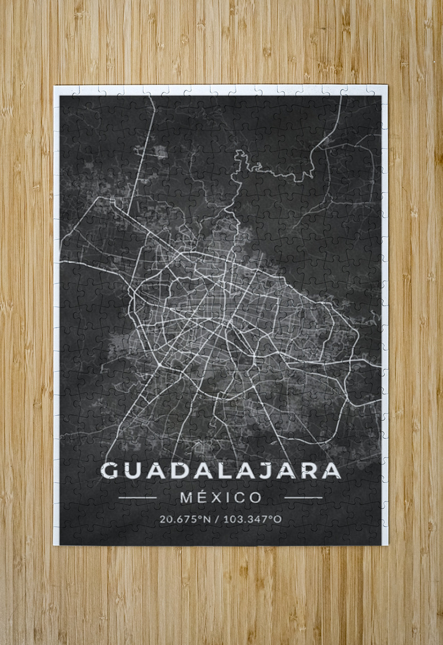 portrait 2 3 Guadalajara CityMapsArt Puzzle printing