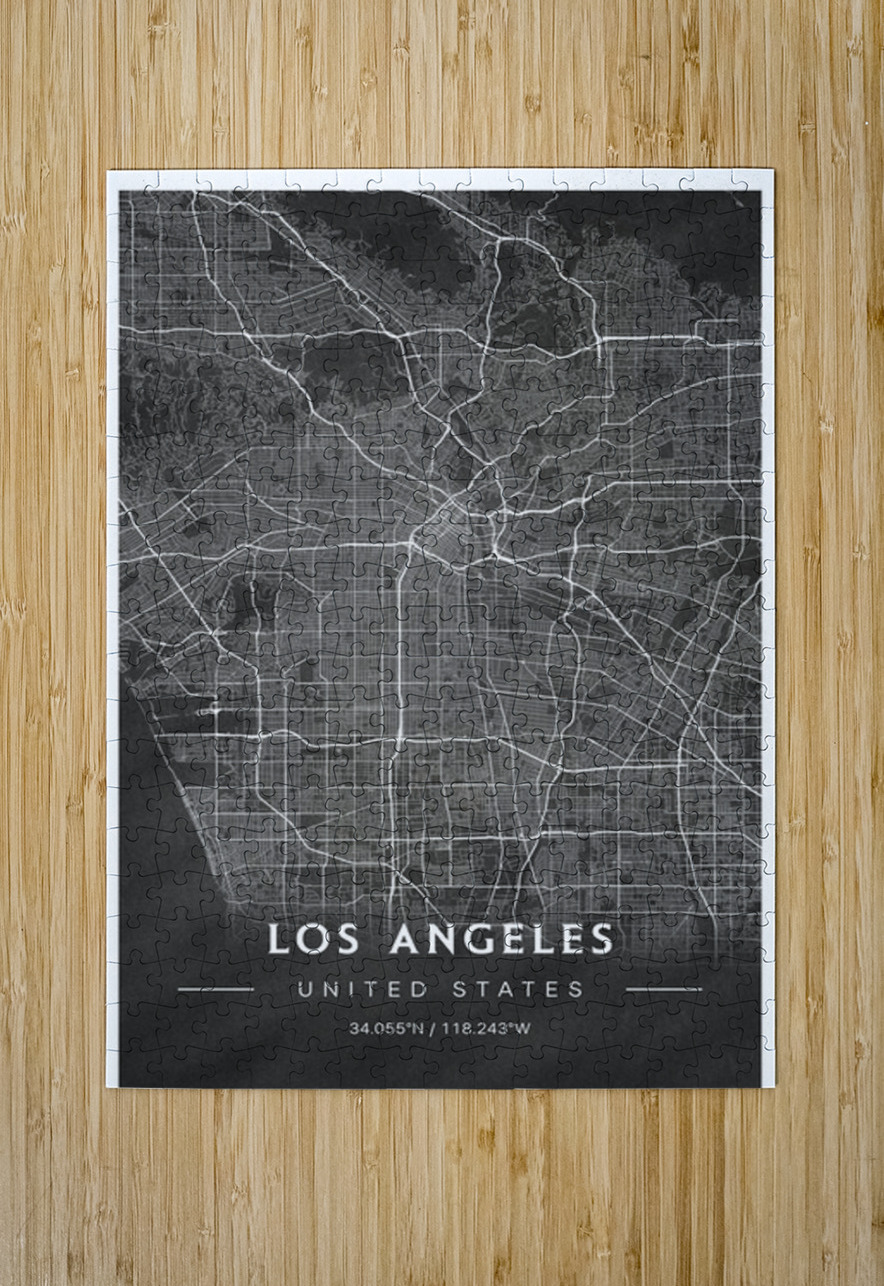portrait 2 3 los angeles CityMapsArt Puzzle printing
