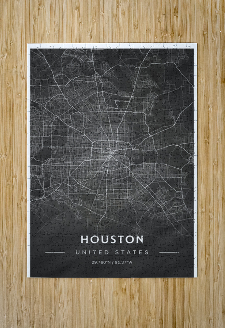 portrait 2 3 Houston CityMapsArt Puzzle printing