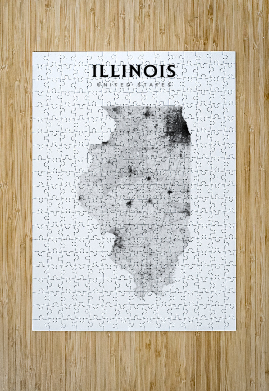 portrait 2 3 Illinois CityMapsArt Puzzle printing