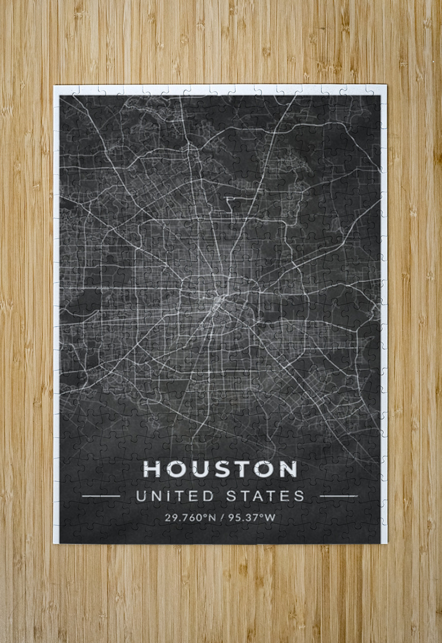portrait 2 3 Houston CityMapsArt Puzzle printing