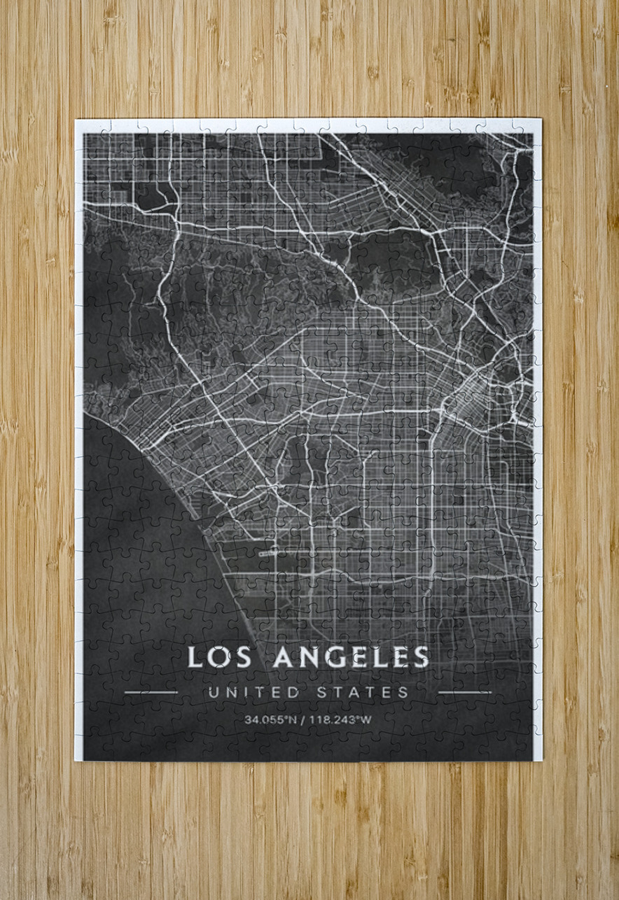 portrait 2 3 Los Angeles CityMapsArt Puzzle printing