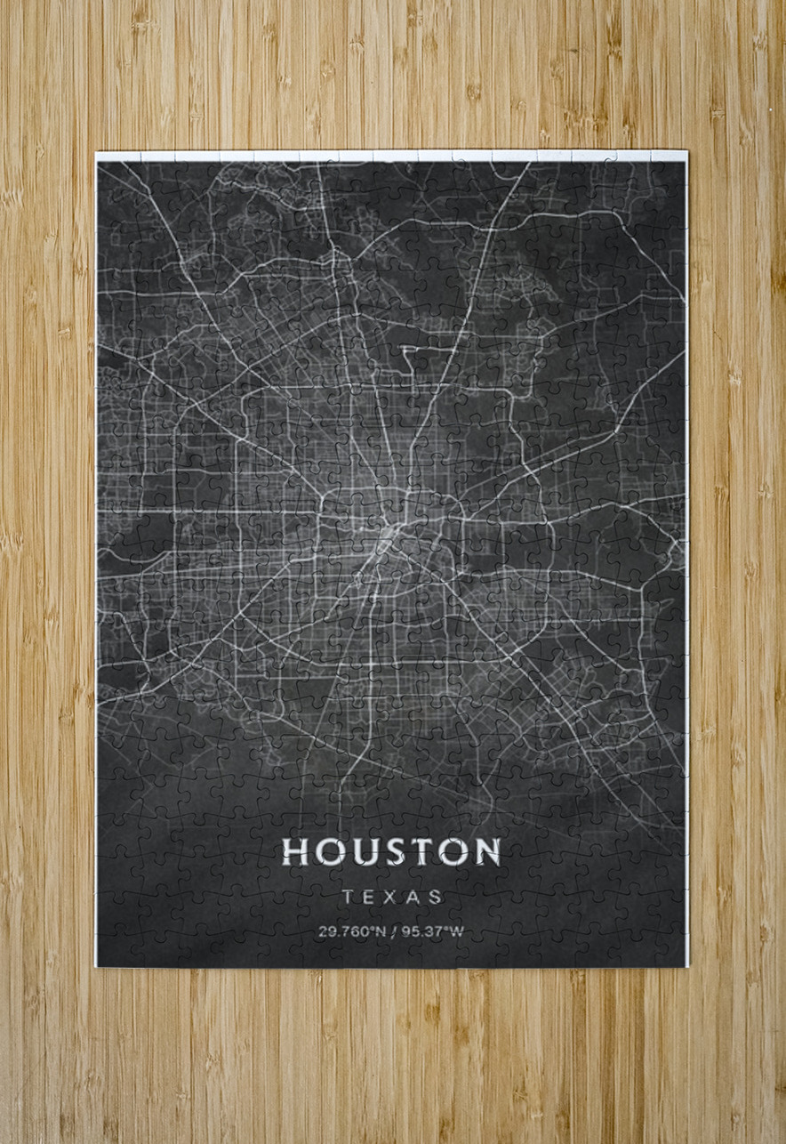 portrait 2 3 houston CityMapsArt Puzzle printing
