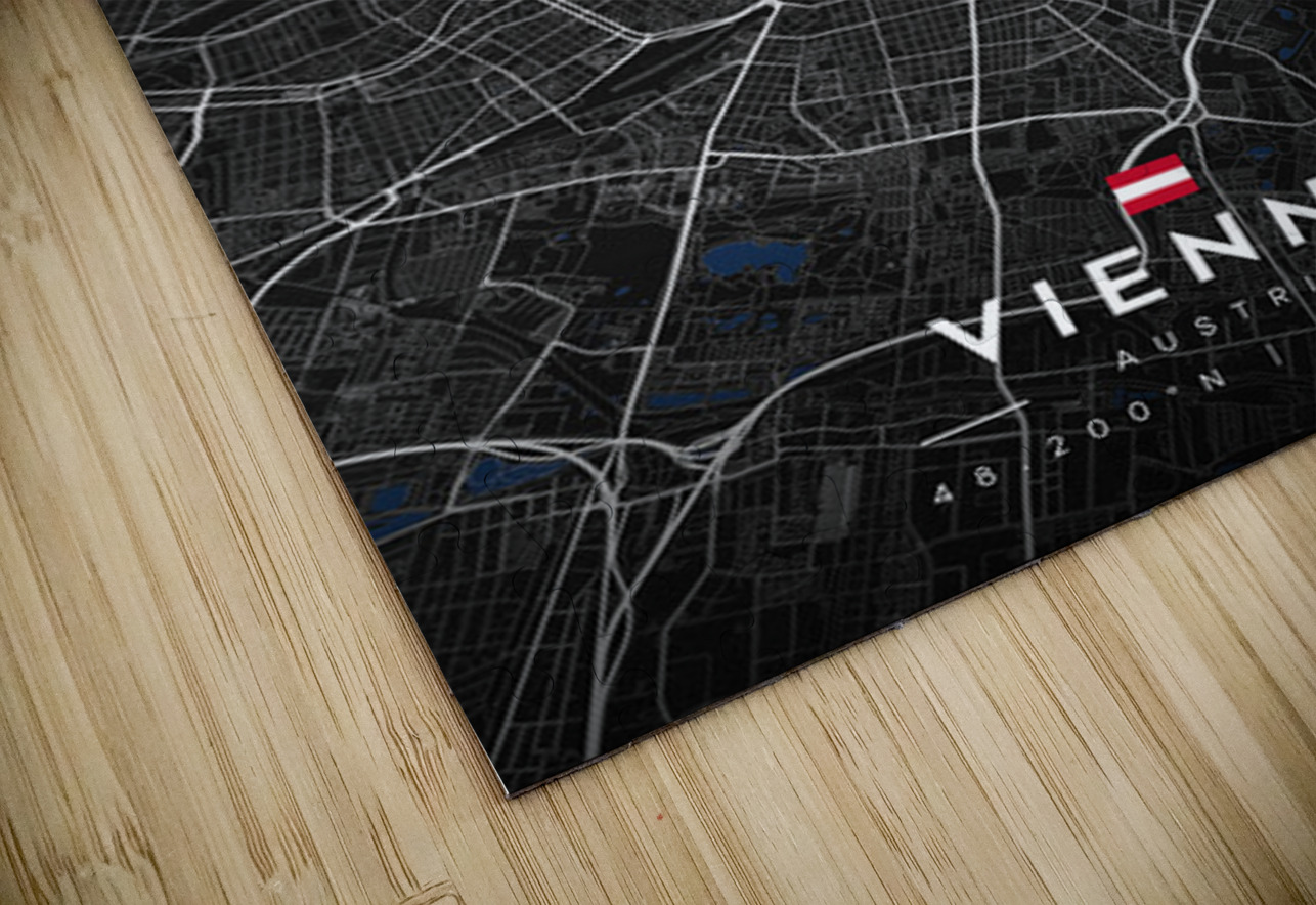 Vienna Austria City Map Metal Prints CityMapsArt Puzzle