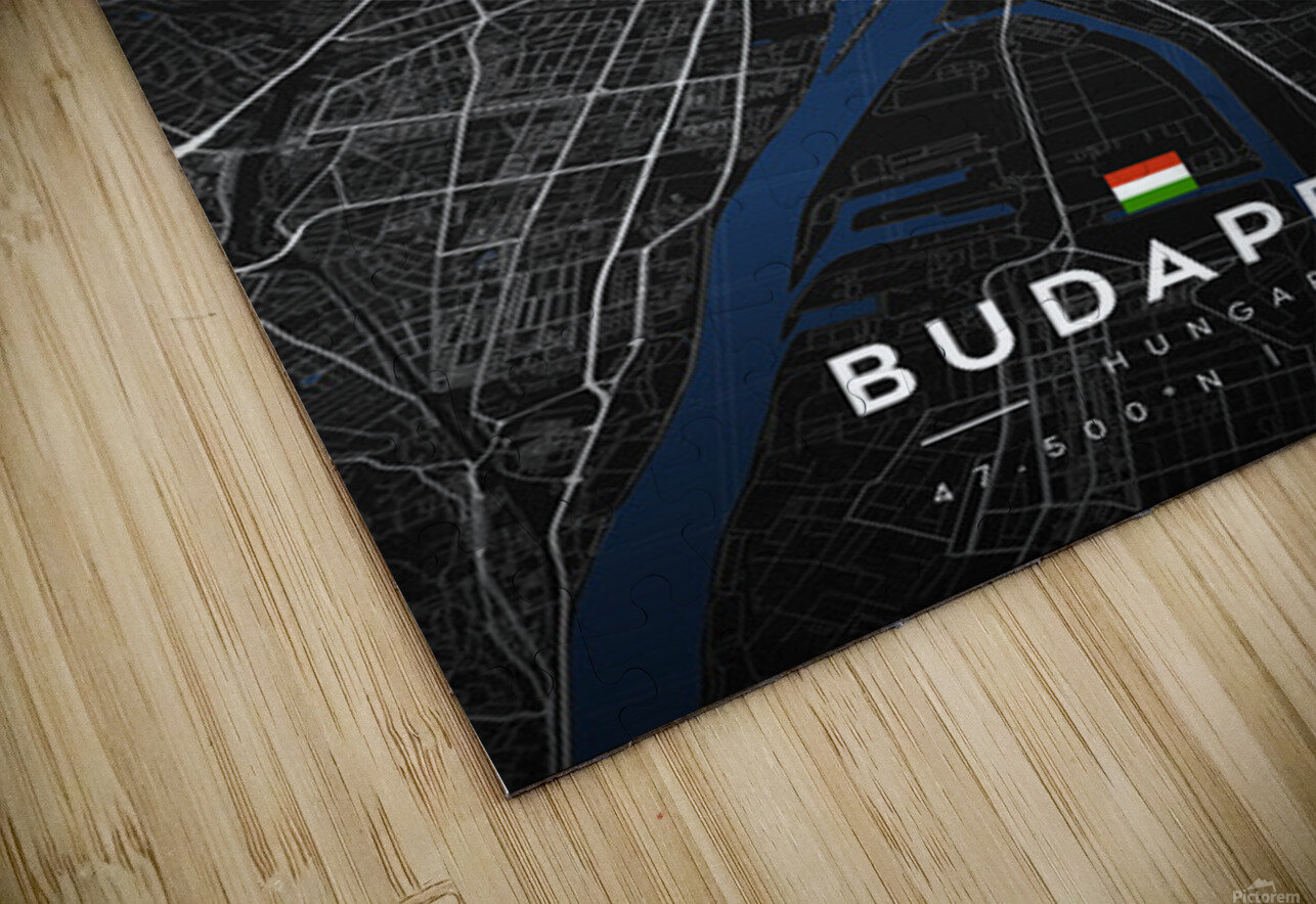 Budapest Dark Edition | City Map Art Print CityMapsArt Puzzle