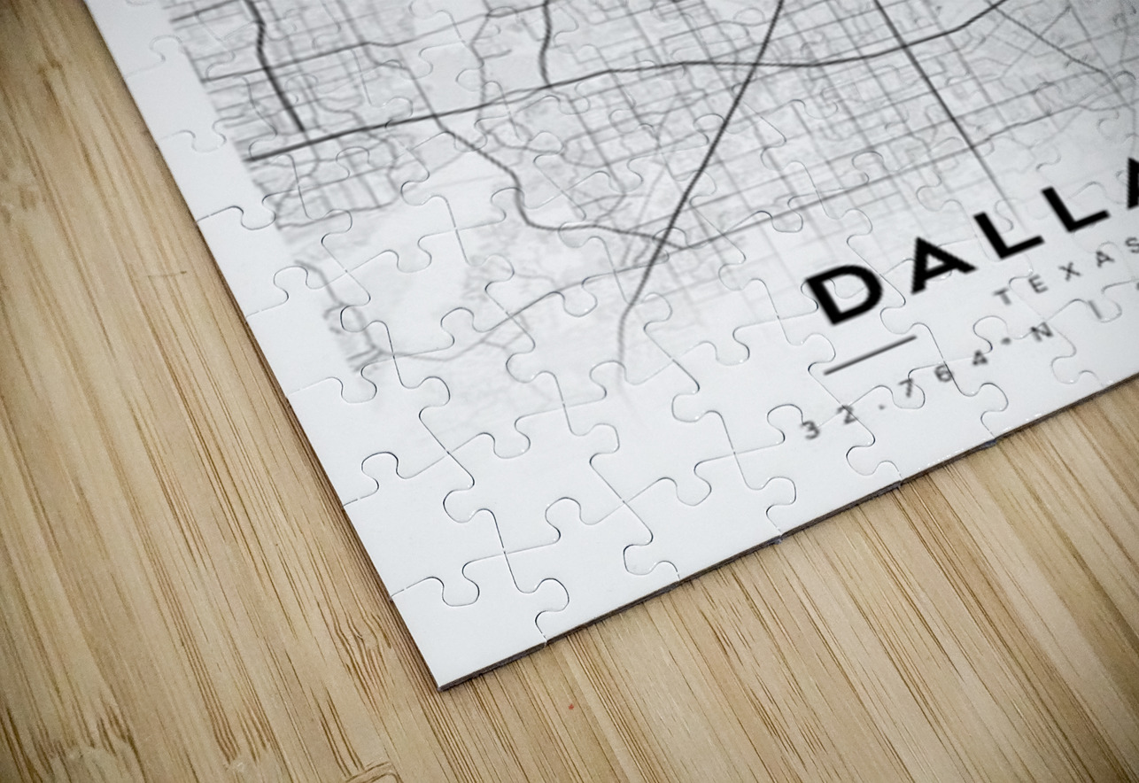 Dallas portrait A Series CityMapsArt Puzzle